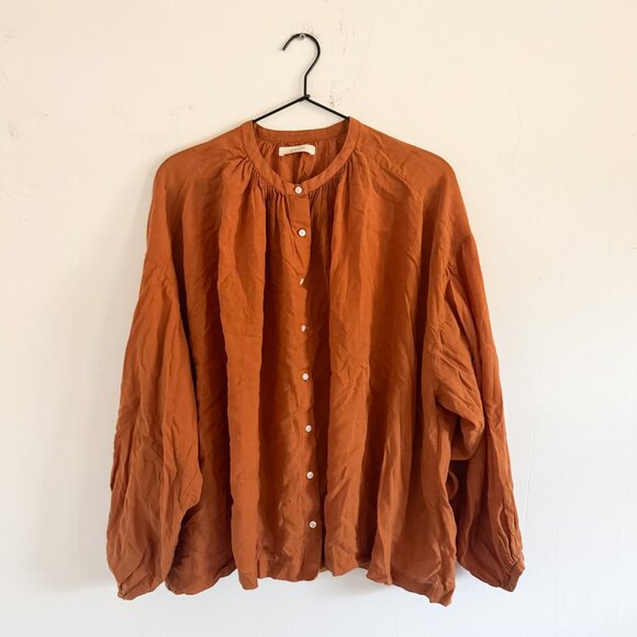 Doen Burnt Orange Jane Blouse L - Picture 2 of 9